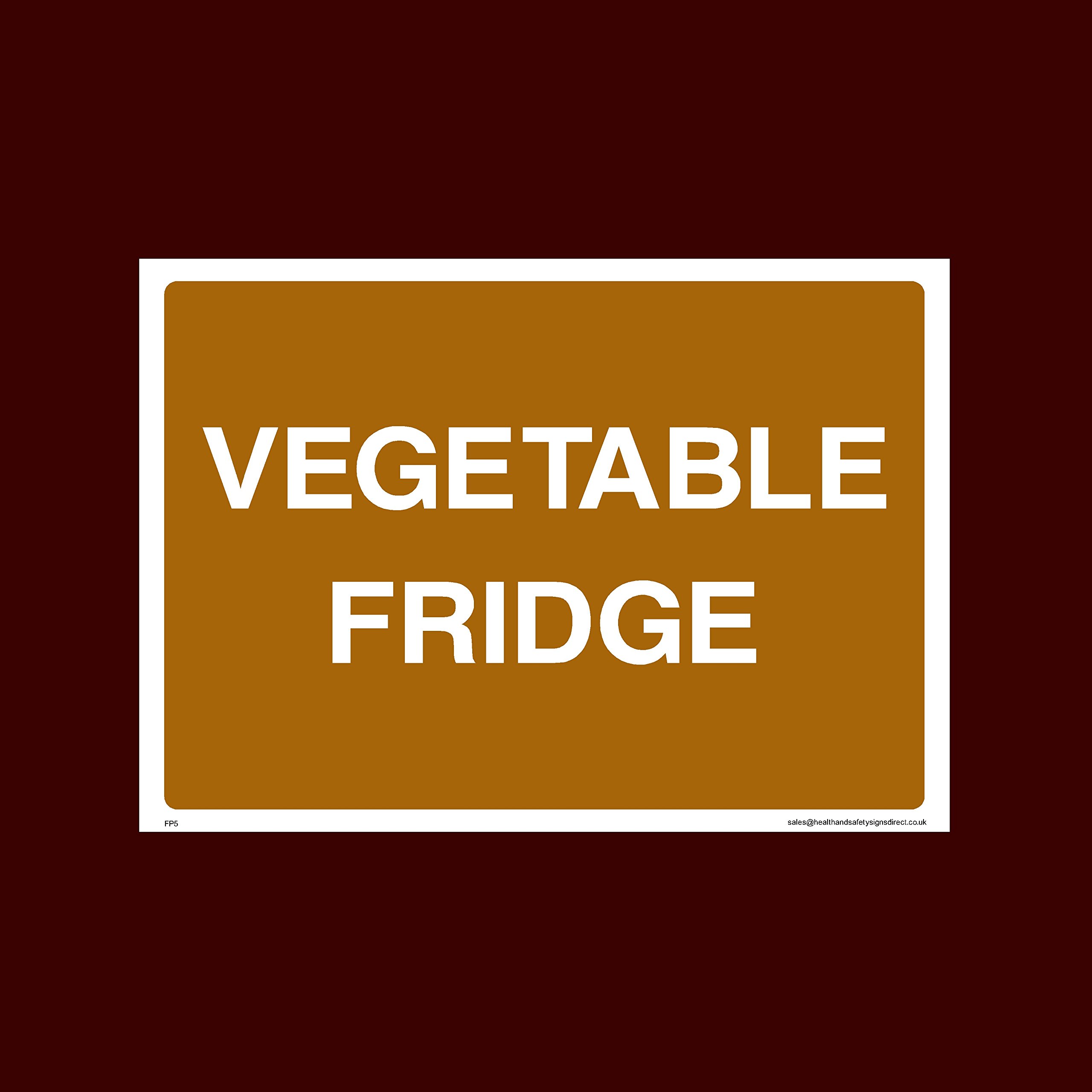 Ussp&S Vegetable Fridge Plastic Sign With Double Sided Fixing Tape (Fp5) - Raw, Cooked, Preparation, Fish, Food, Wash Hands
