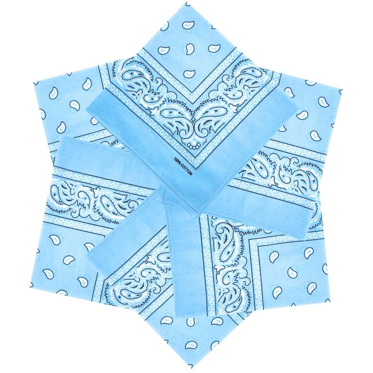MDSTYLE 6 Pack 100% Cotton Bandanas 22” x 22" for Men & Women Paisley Handkerchief Headband Scarf Bandana Paisley