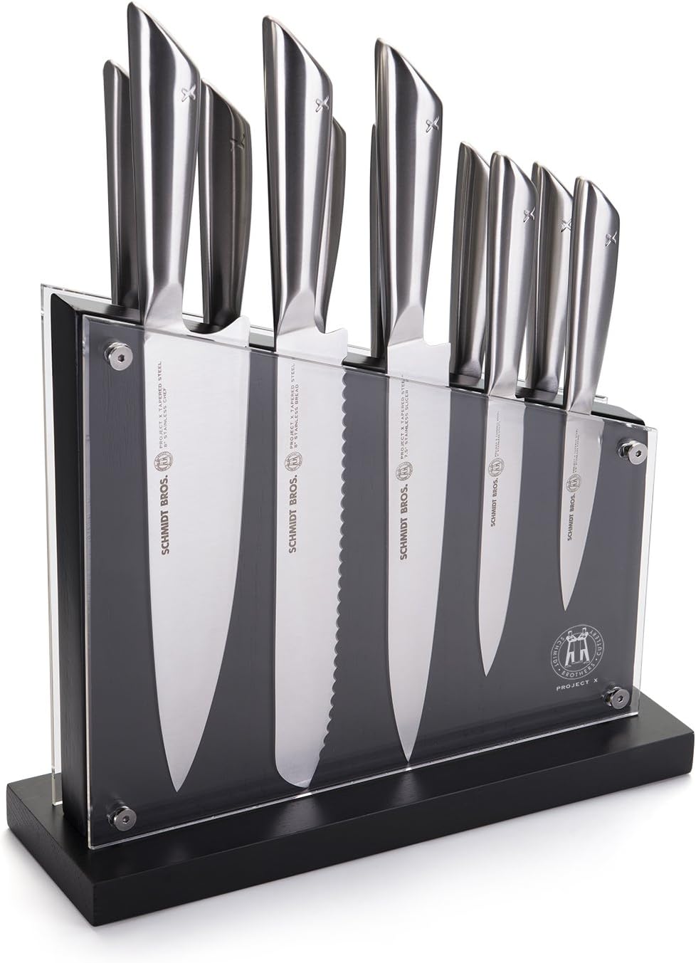 Hudson Home Project X by Schmidt Brothers SPXNS12 12 Piece Tapered Steel Set, Silver