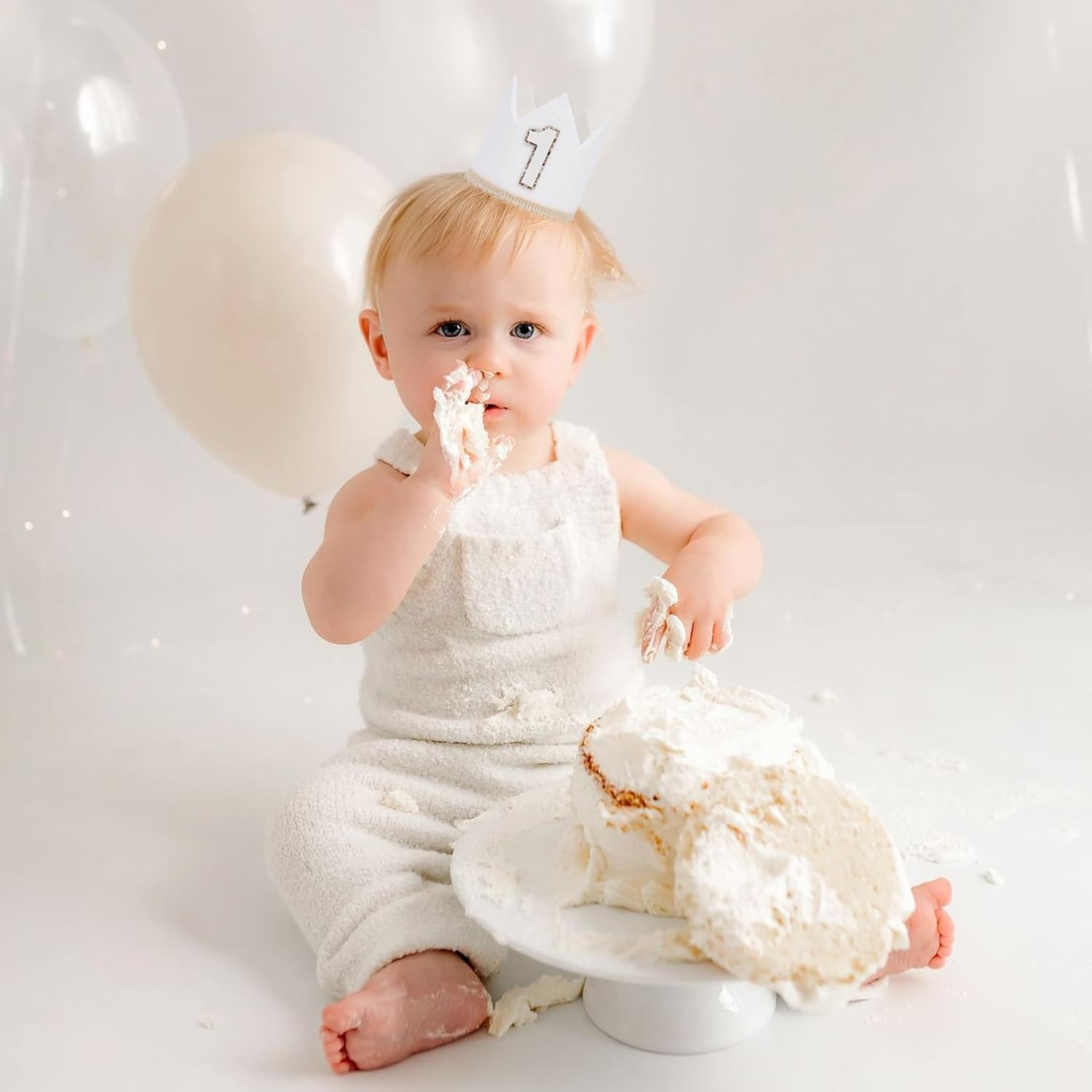 Simple 1st Birthday Party Crown - Classic First Birthday Hat, Unisex One Birthday Decor for Photo Props - Image 5