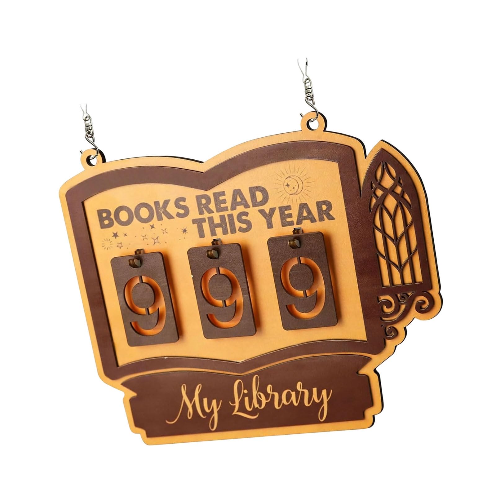 Books Read This Year Counter, Personality Book Trackers Sign, Book Lover Gift Bookshelf Decors Ornament for Library Decors Counter Trackers Sign