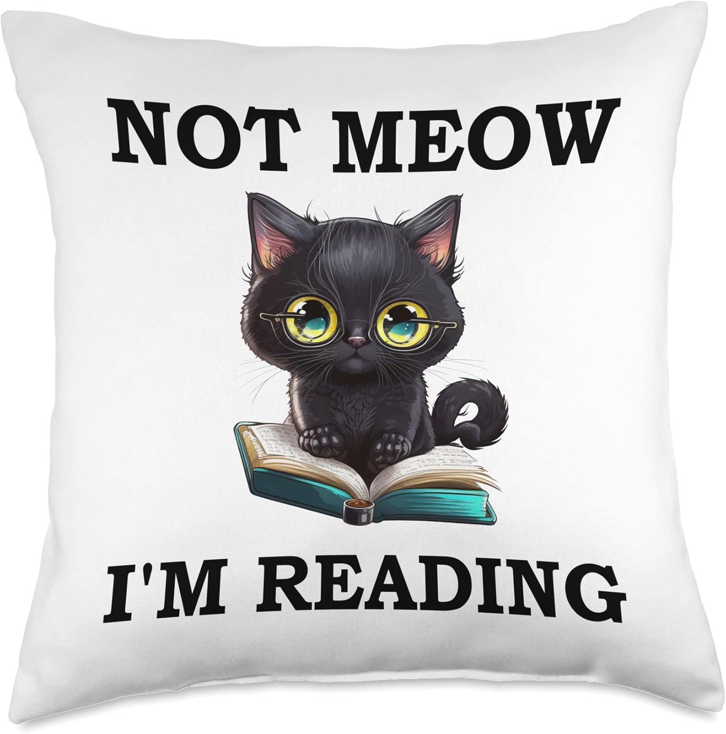 Cats and Books Sign,Funny Cat Books and Cats Decor Not Meow I'm Reading Easily