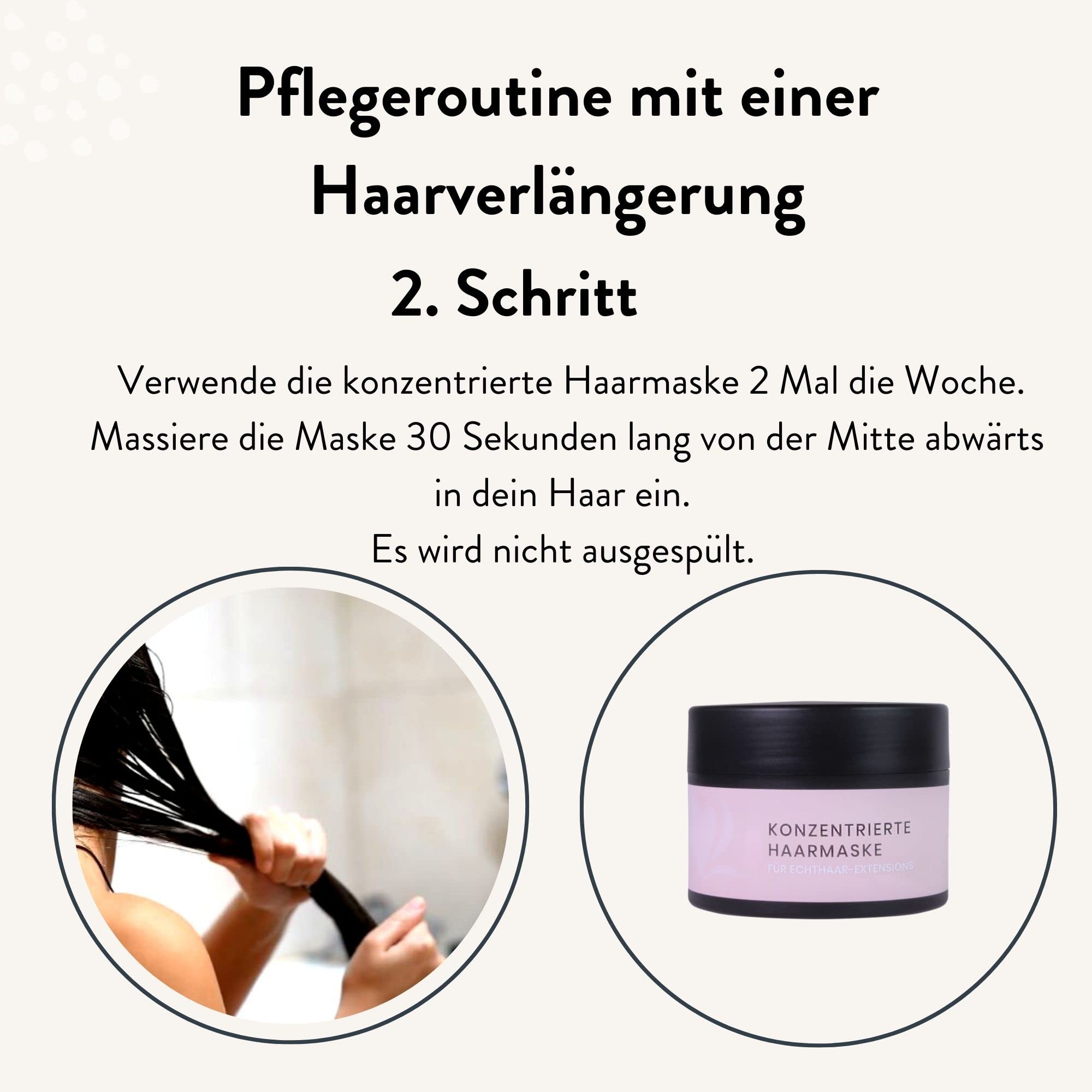 hair2heart Pflegeset für Echthaar Extensions Haarverlängerungen - 2-Phasen Sprühkur, Creme-Shampoo, Haaröl und Haarmaske für strahlendes, gesundes Haar