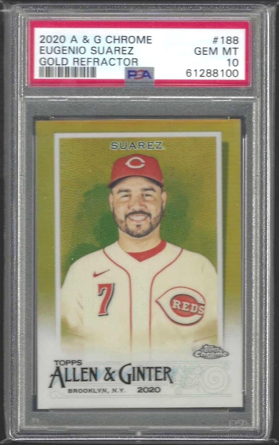 Eugenio Suarez 2020 Topp Chrome Allen & Ginter Refractor /50 Psa 10 Pop 1/1 - Baseball Cards