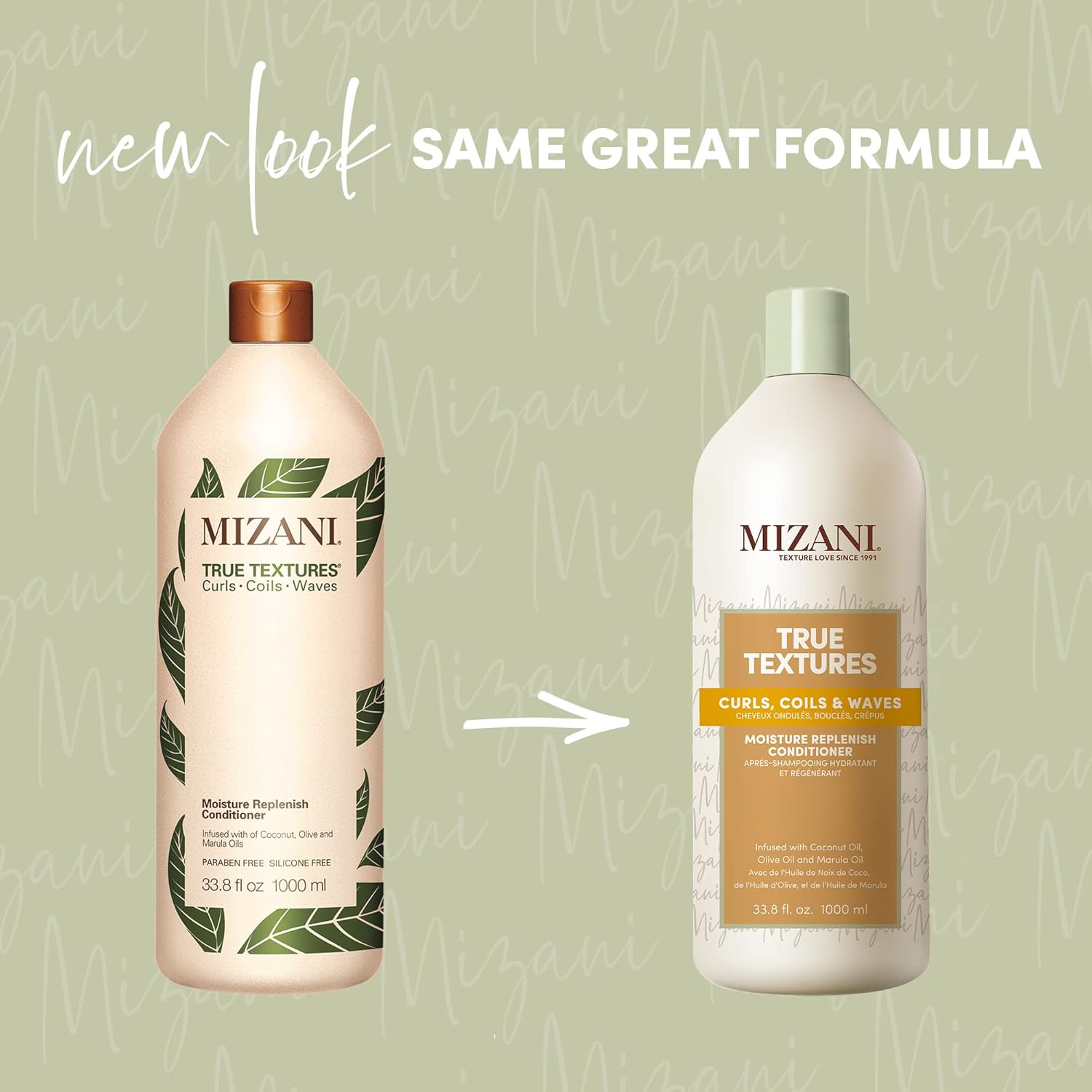 Mizani True Textures Moisture Replenish Conditioner - Deep Conditioner for Curly Hair with Coconut Oil & Olive Oil, Anti Frizz, Silicone-Free, Paraben-Free - Image 3