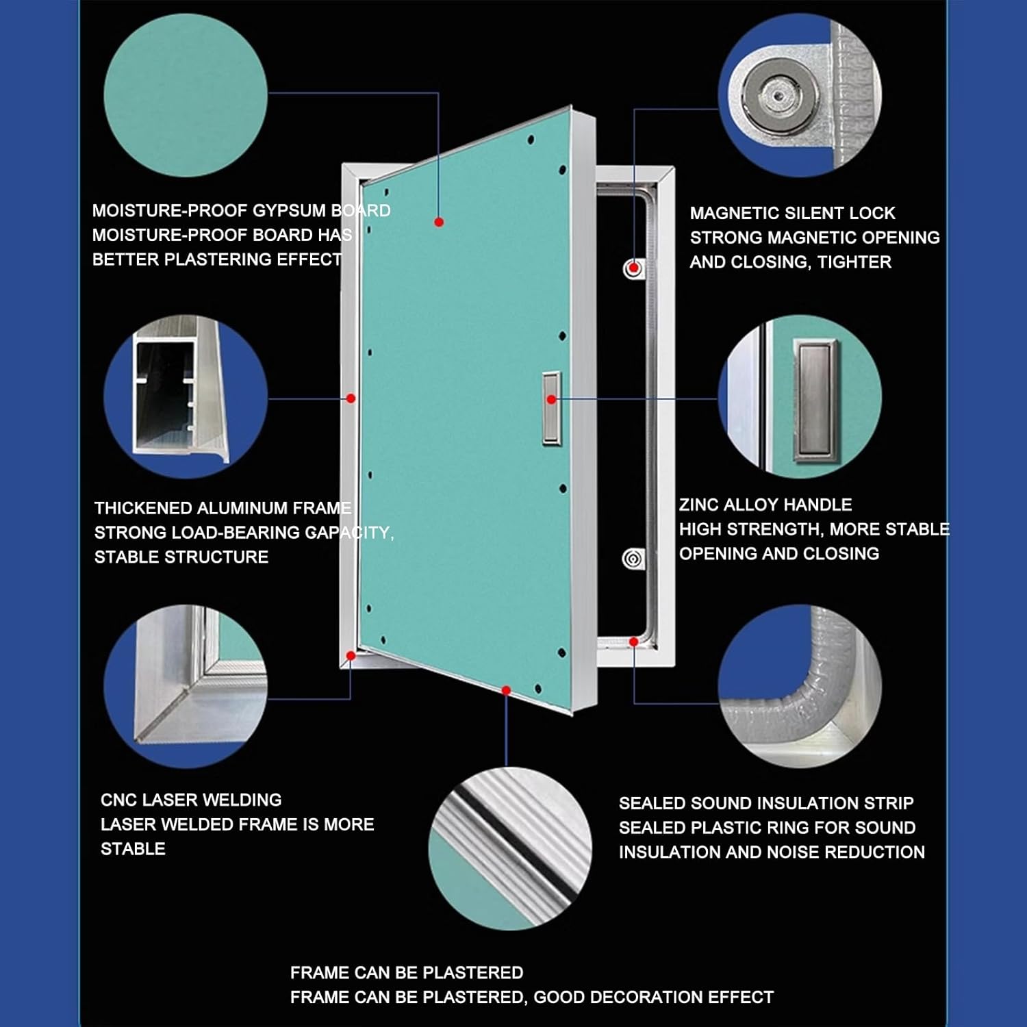Large Hidden Access Panel for Drywall, Access Panel for Drywall, Aluminum Alloy Inspection Hatch Cover for Wall and Ceiling Electrical and Plumbing(30 * 40cm/11.8 * 15.7in)