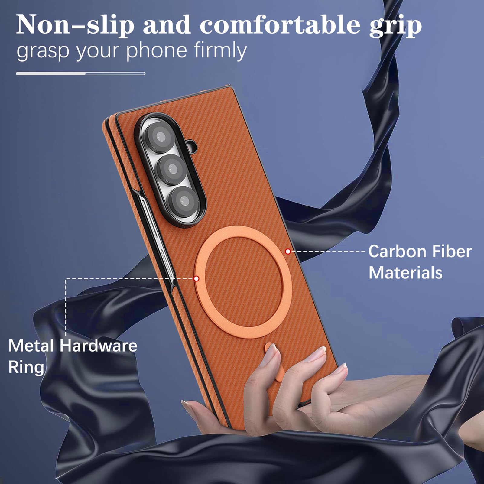 Custodia Antishock Per Samsung Galaxy Z Fold 8 Ultra, Carbonio Slim