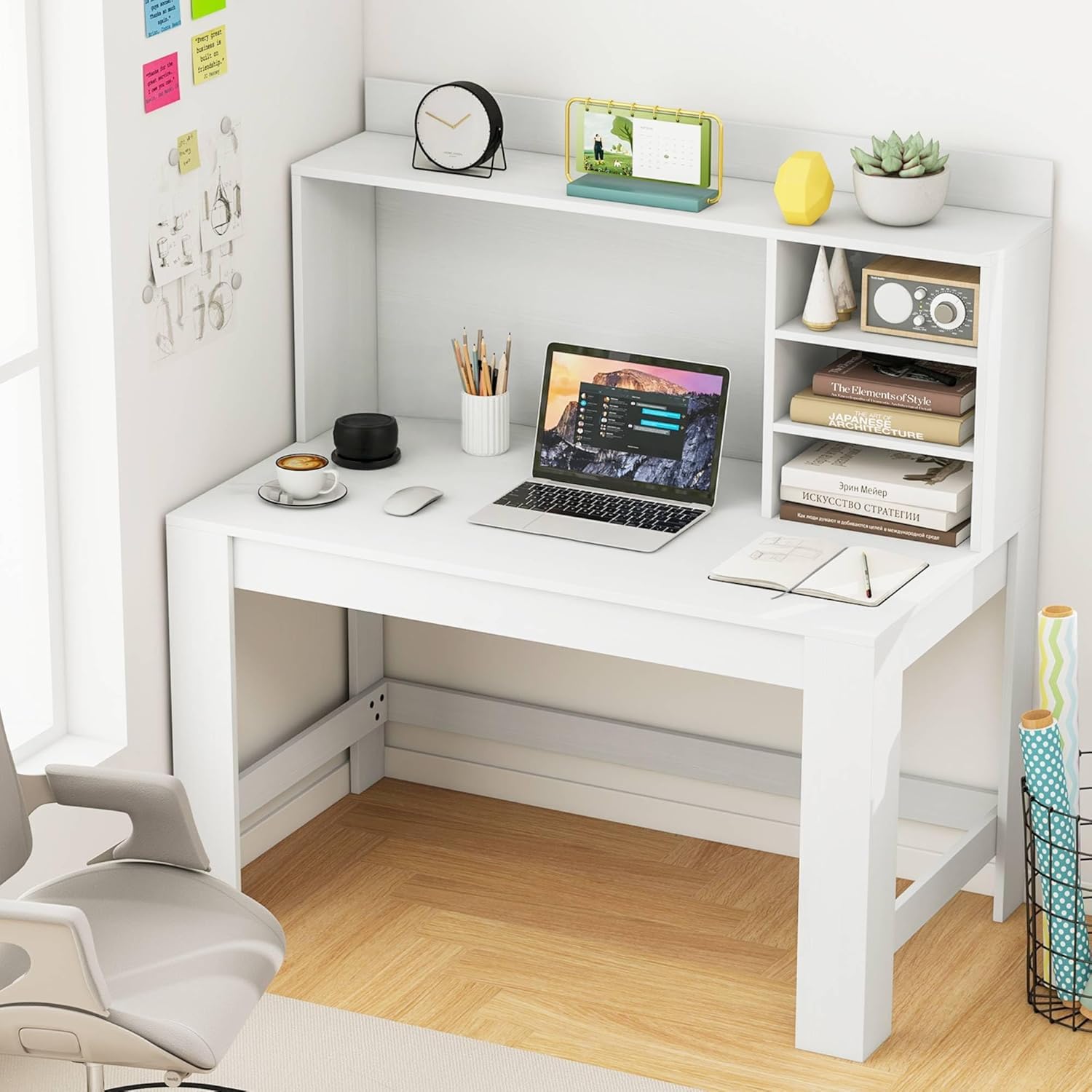 Amazon.com: Tangkula 48“ Computer Desk with Hutch, Home Office