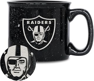 Rico Industries NFL Football Speckle 12oz Laser Engraved Campfire Ceramic Mug