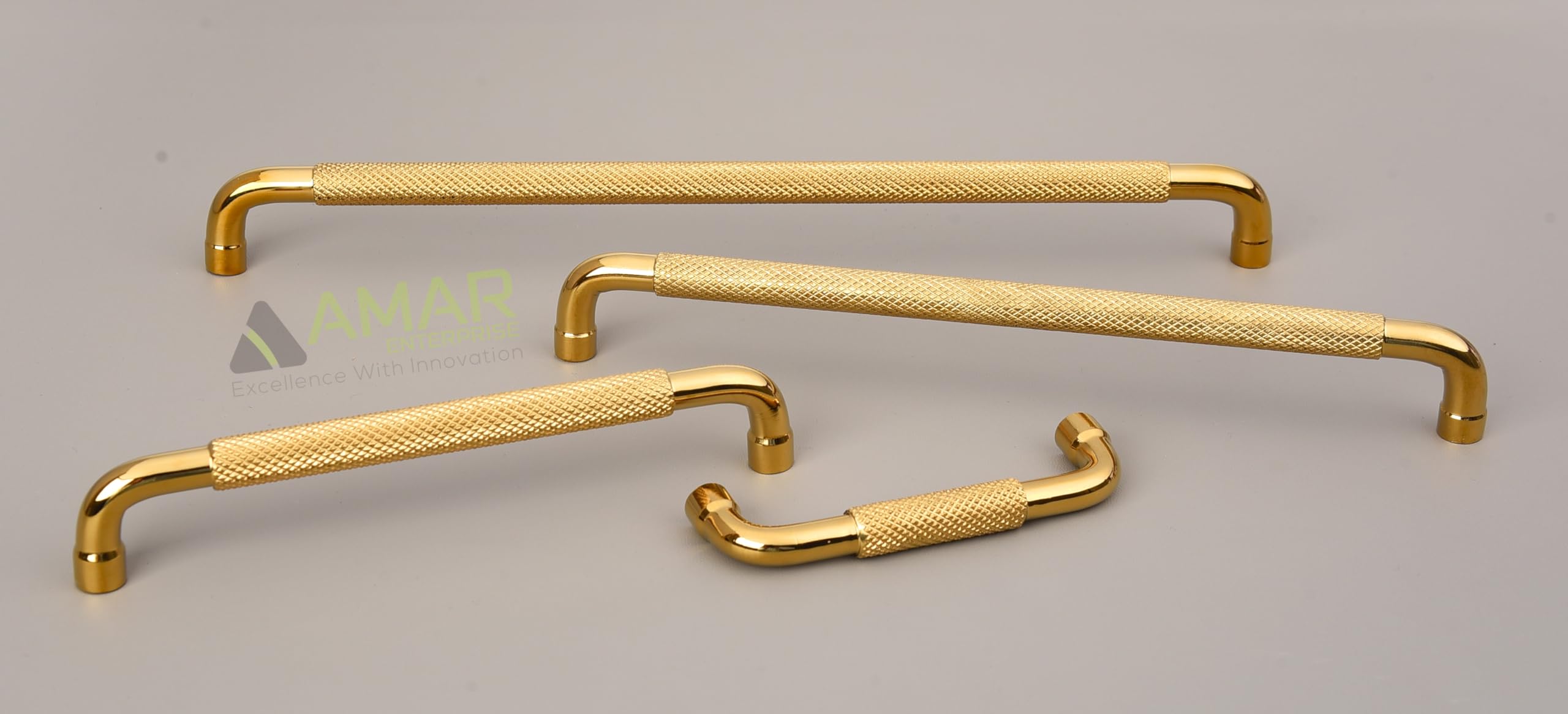 PVD Gold Cabinet Handles - Elegant Knurled Design -6