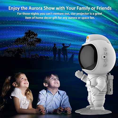 Miniatura 6 de Proyector de astronauta Star Galaxy, luz nocturna LED con altavoz Bluetooth, área de cobertura súper grande, 33 escenas Aurora, regalo para niños y