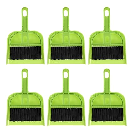 6 Sets Broom Dustpan Set Small Dustpan Brush Small Dust Pans Sweeping Broom and Dustpan Small Dusting Broom Desktop Car Tables Home Cleaning Accessory Child Plastic Screen Whisk
