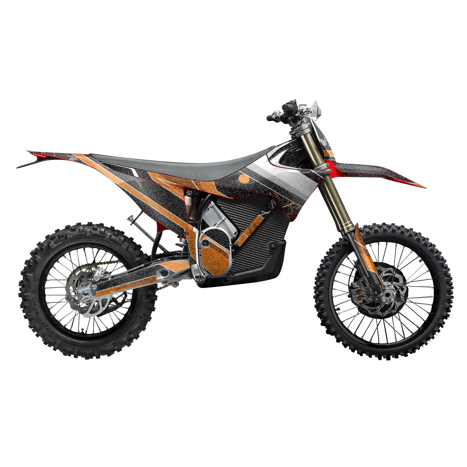 Glossy Glitter Stark Varg MX 2023-2025 Graphics Kit Wrap - Racing Chaos Orange - Varg MX Skin - Premium 3M Vinyl Protective Wrap Decal Cover - Easy to Apply | Crafted in The USA by MightySkins