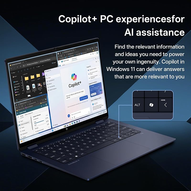 HP OmniBook X Flip 14 2-in-1 FHD+ Touchscreen Laptop,16GB LPDDR5X,512GB SSD | Intel 8-core Ultra 5 226V, Backlit Keyboard, Intel Arc 130V GPU, Wi-Fi 6E, Thunderbolt 4, Wind11Pro, Blue, w/ Laptop Cooler image 5