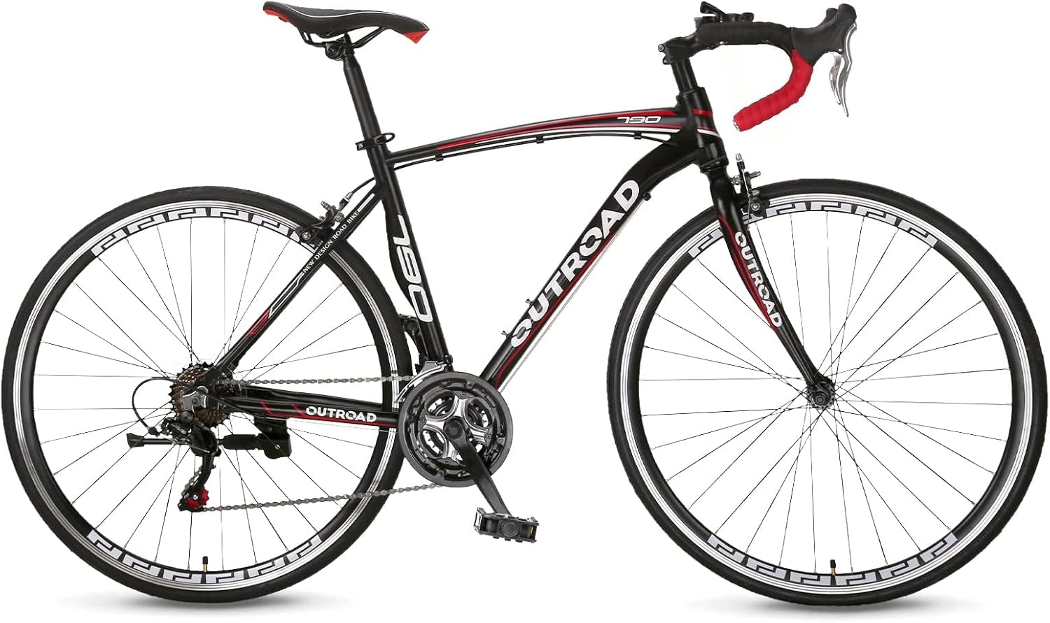 700C 21 Speed Gear Shift Lever with 3 Chain Wheel for Mountain Bike Road Bike Fixed Gear 21 Speed Bicycle Red