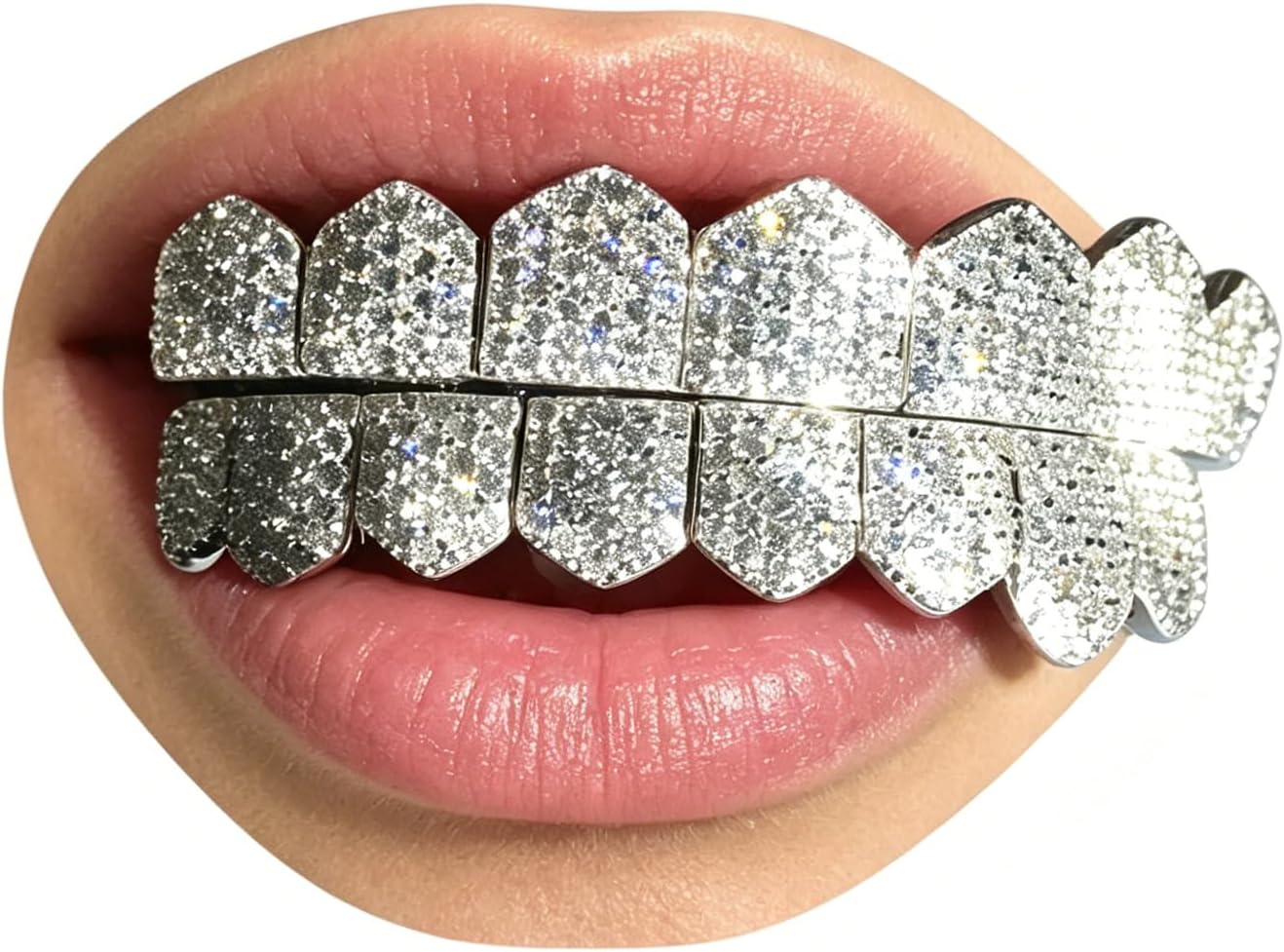 Grillz Teeth 18K Gold Plated Grills Grillz Inlaid With Shiny Zircon Hip Hop Street Cosplay for Halloween Christmas Unisex