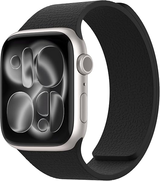 Nereides コンパチブル Apple Watch用磁吸スポーツバンド シリコン 防水 通気性 柔軟 快適装着 for Apple watch SE3/SE2/SE & series 11/10/9/8/7/6/5/4 42mm/41mm/40mm/38mm - 1