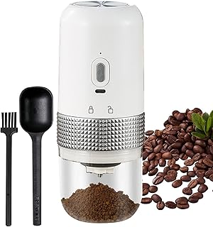 AnnuoYi Electric Coffee Grinder - USB Rechargeable, 50g Capacity, Herb Grinder With Spoon, Multiple Grinding Settings for ...