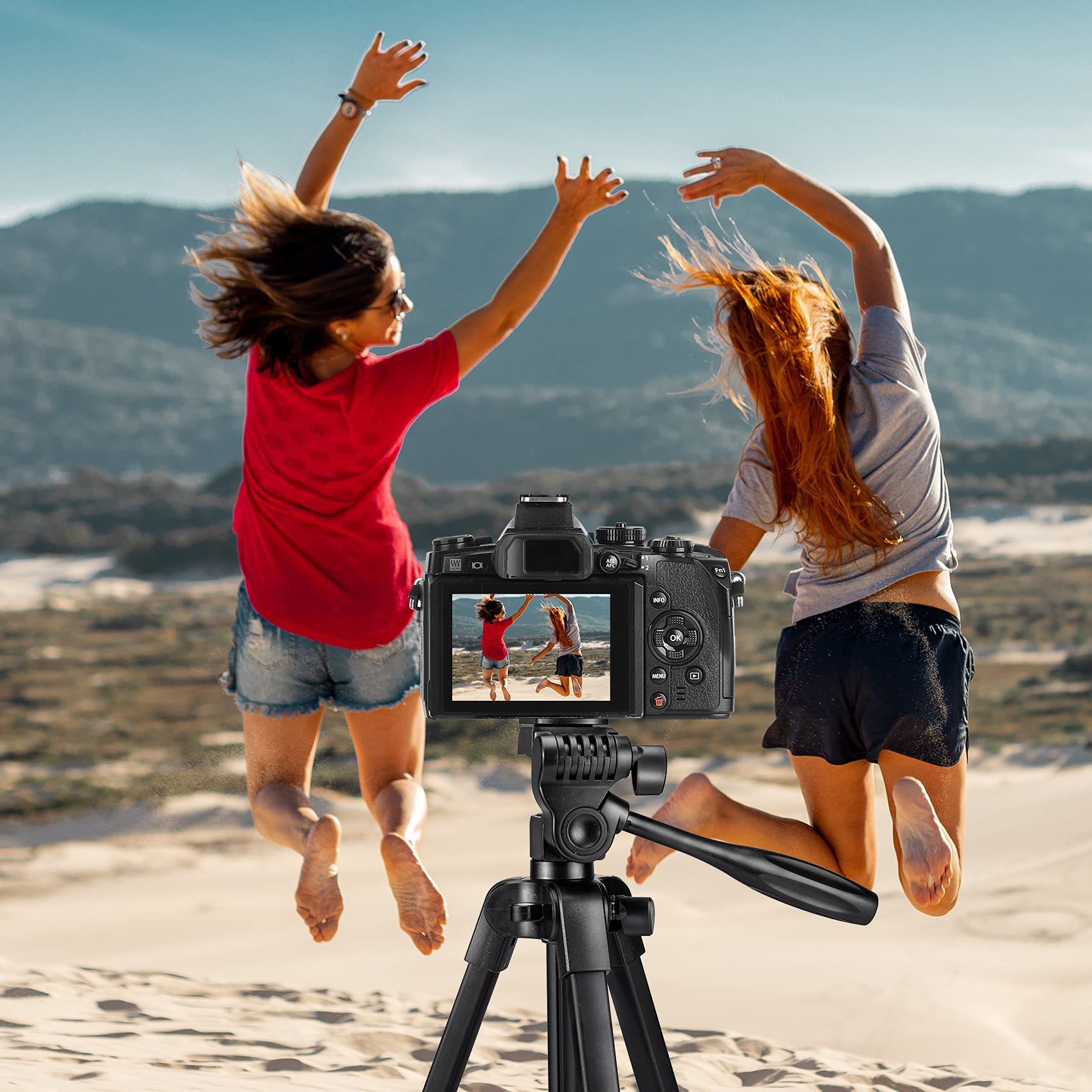 Tripod for Ipad and iPhone, Aluminum Compact Camera Tripod with Ipad  Holder Compatible with iPad Pro 11 iPad Mini, Compact Tripod