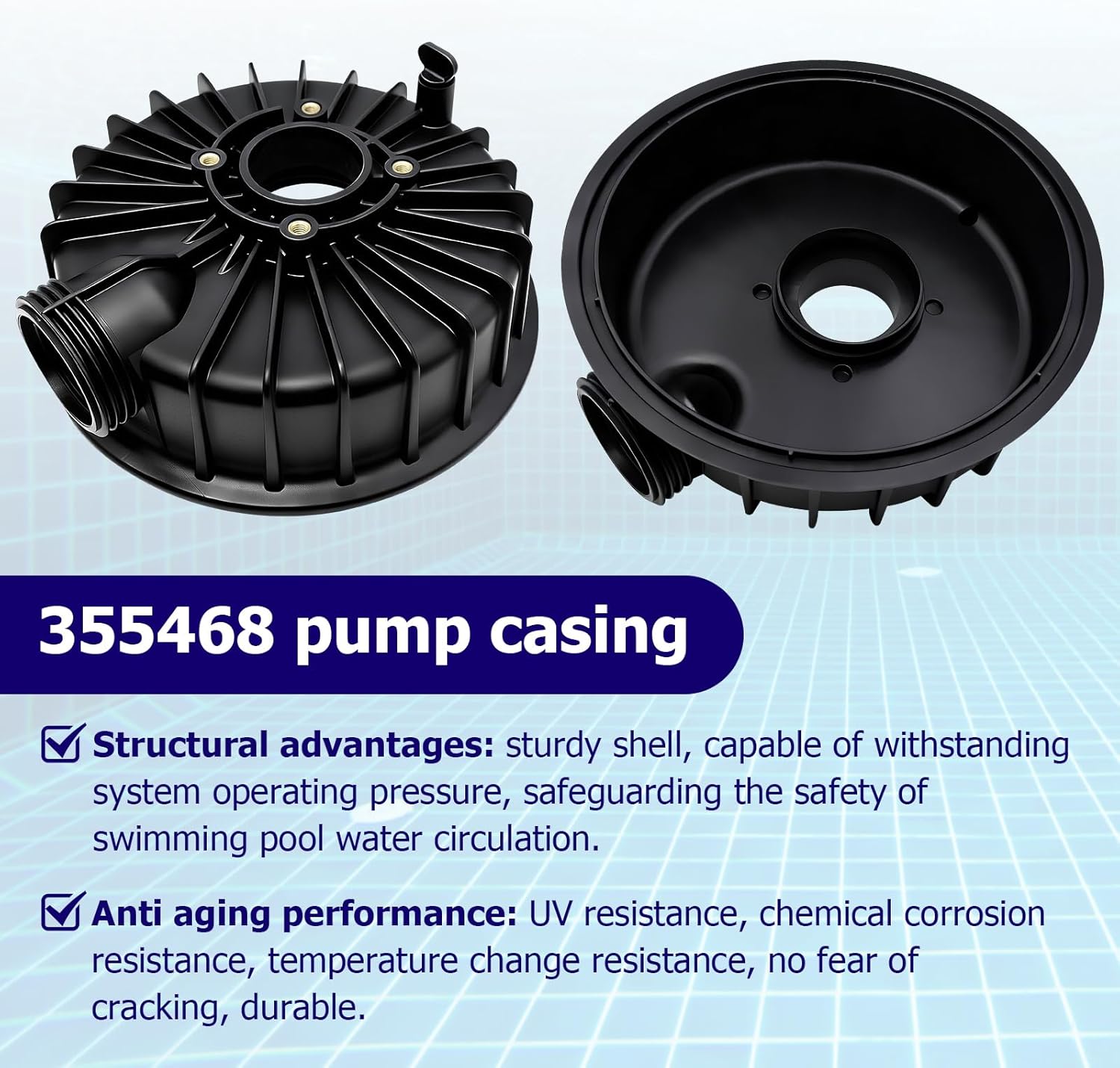 355468 Pump Housing 355468 Front Housing Compatible with Challenger Pentair Slip Inlet Front Housing Volute