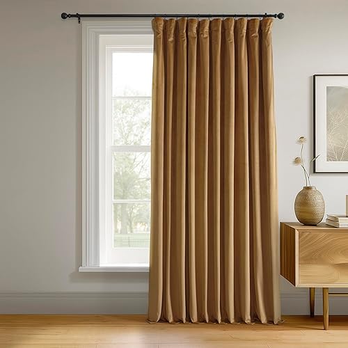 Miniatura 1 de HPD Half Price Drapes - Cortinas blackout de terciopelo, extraanchas, con bloqueo total de calor y luz, para sala de estar (1 panel), 100 pulgadas