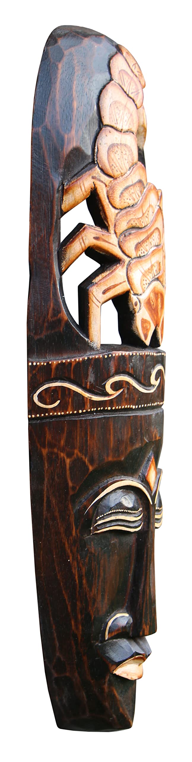 Maschera da parete Scorpione da 50 cm – in stile etnico Africa in legno come idea regalo per Natale compleanno decorazione – realizzato a mano da Bali Maske94
