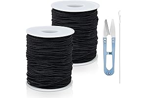 FIVEIZERO 2 Rolls Black Elastic Bracelet String: 330 Feet of Durability