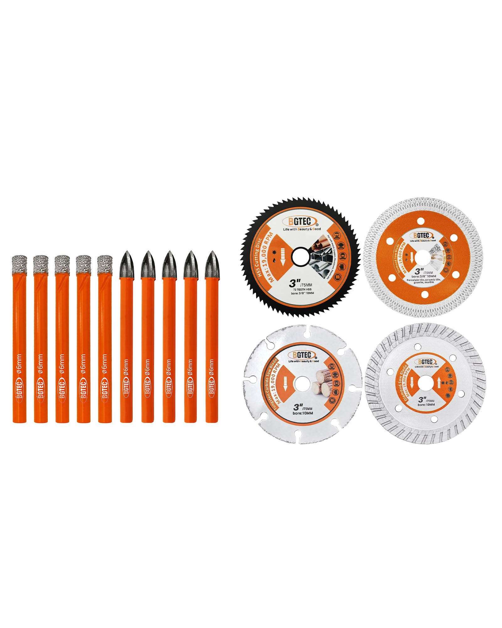 Mèches diamantées 6 mm et disque 75mm pour rénover le carrelage de la salle de bain