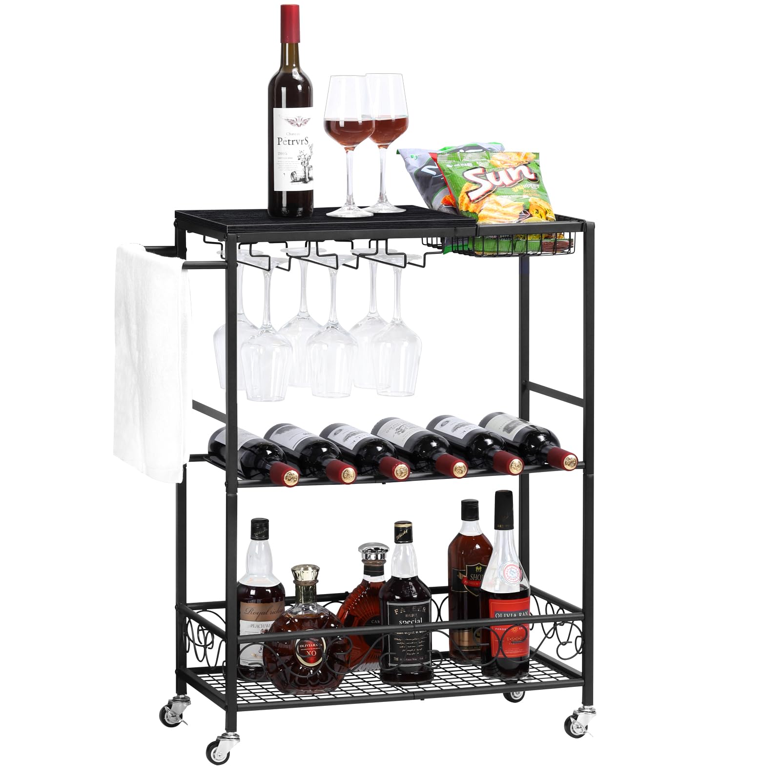 カートグラス、ボトル置き