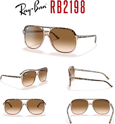 Miniatura 7 de Ray-Ban Bill RB2198 - Gafas de sol cuadradas para hombre para mujer + paquete con kit de gafas de diseño iWear de cortesía