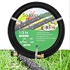 LIFERUN 1pc 100ft Heavy Duty 12 Soaker Hose with Solid Brass Connectors, Durable Rubber Drip Hose for Gardening, Lawn, and Yard Use, Water-Saving Design, Lasts Longer