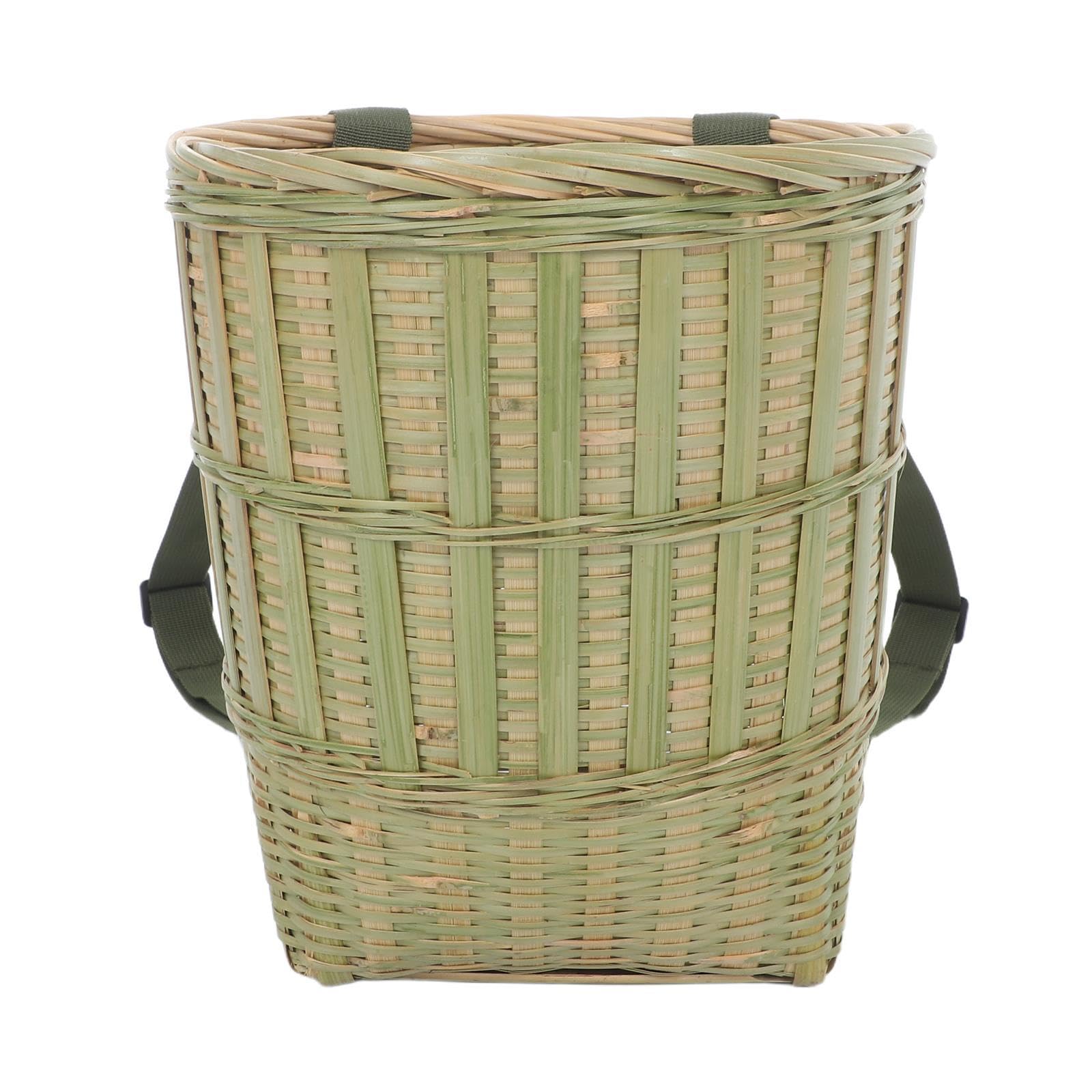 Panier à dos tressé main de structure irrégulière pour la chasse et le repas en plein air