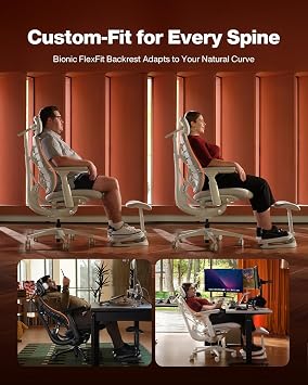 LiberNovo Maxis Manual Big and Tall Ergonomic Office Chairr, Graphite 52cm