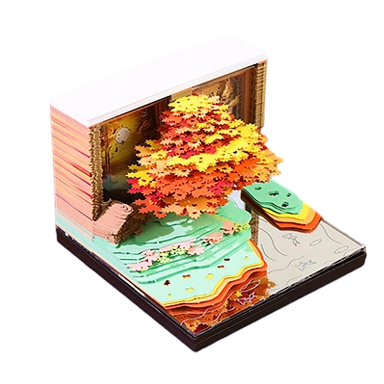 Calendario 2027 3D A Pezzi Di Blocco note illuminato a forma di albero | Calendario da scrivania con fogli staccabili Per Freelance Insegnanti Donne Uomini Compleanno Ferie Ufficio Casa Comodino