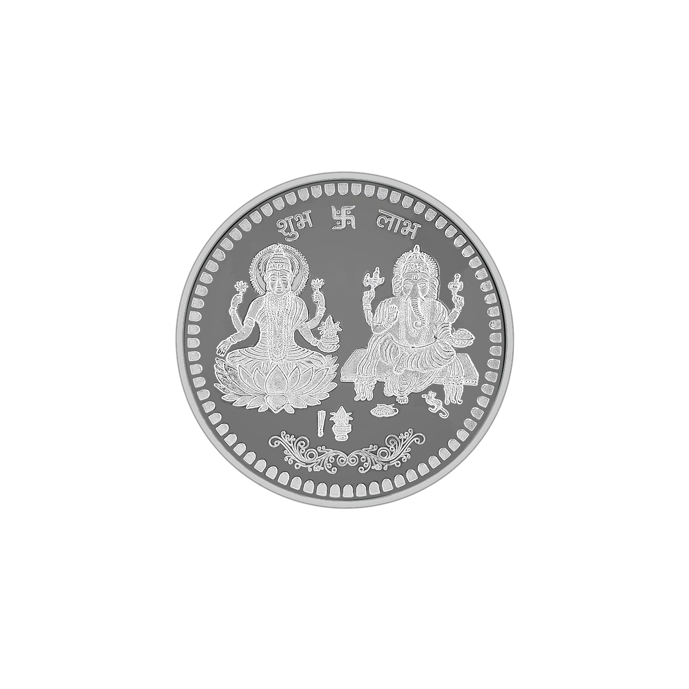 Pure Silver Laxmi/Lakshmiji & Ganpati/Ganeshji BIS Hallmarked Round Coin Chandi Sikka Perfect for Gifting Investment Diwali Dhanteras (999 Purity)