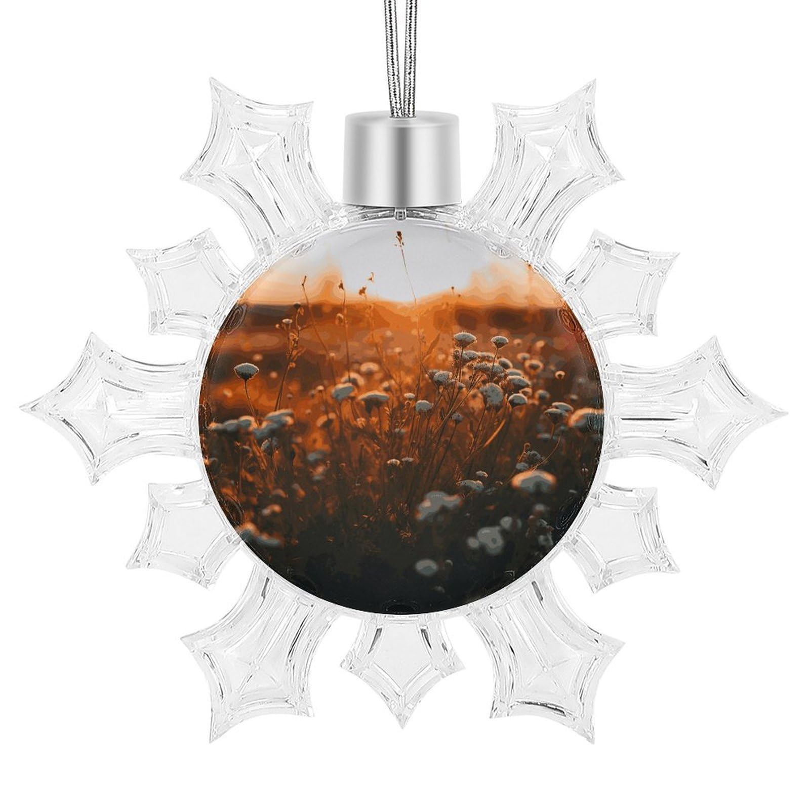 Flowers in The Sunset Snowflake Ornaments Cute Snowflake Pendant Exquisite Christmas Tree Ornaments for Christmas Weddings New Year Birthday Holiday Celebration