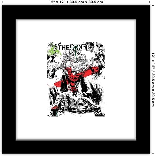 Miniatura 6 de Trends International Gallery Pops DC Comics - Arte de pared de collage de Joker, versión enmarcada negra, 12 x 12 pulgadas