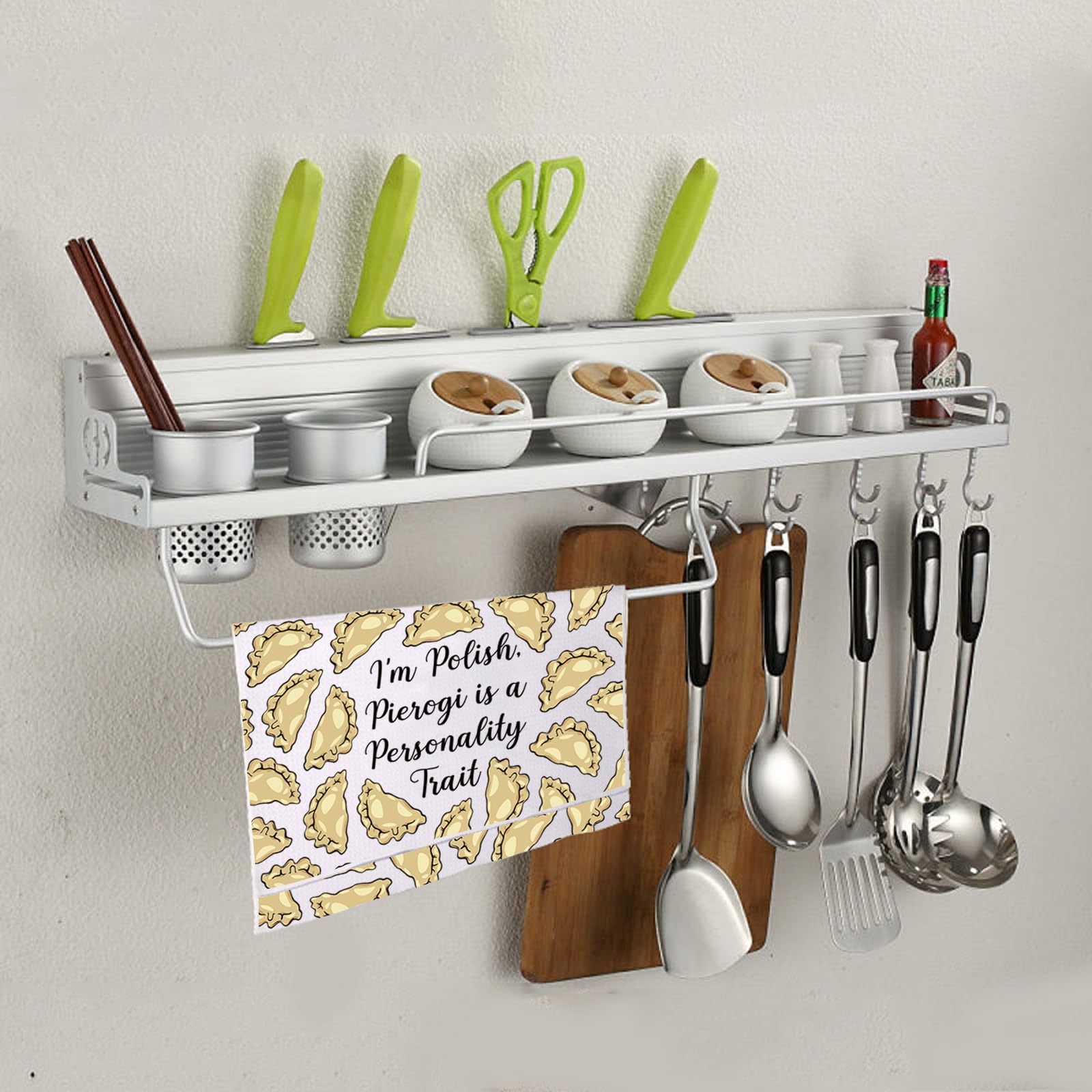 VAMSII Pierogi Kitchen Towels Pierogi Lover Gifts Polish Dumplings Housewarming Towel Polish Food Lover Gift Polska Themed Gift (USPierogiTowel)