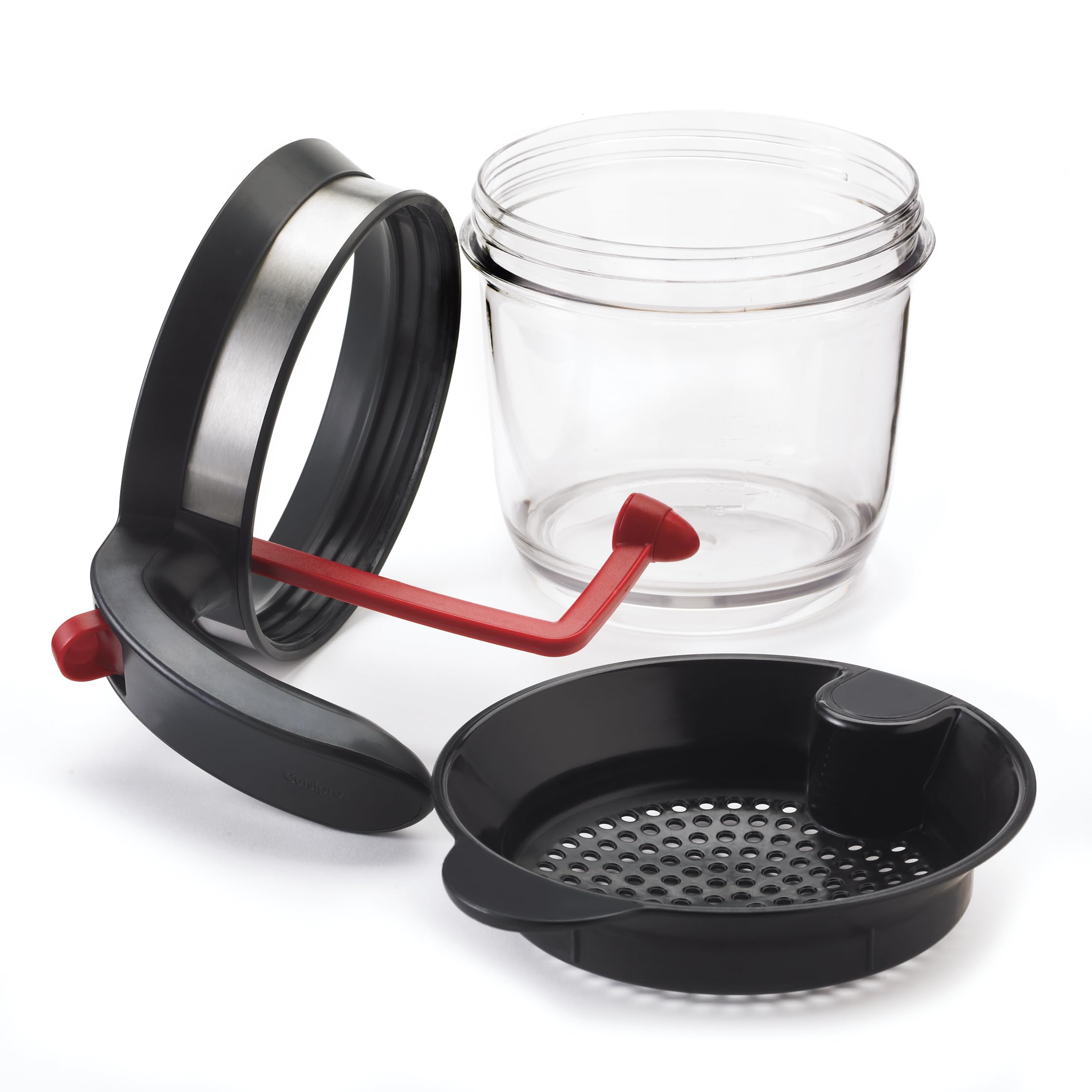 Curver Cuisipro 747301 Séparateur à Graisse Acier Inoxydable Noir/Rouge/Transparent 28 x 28 x 18 cm