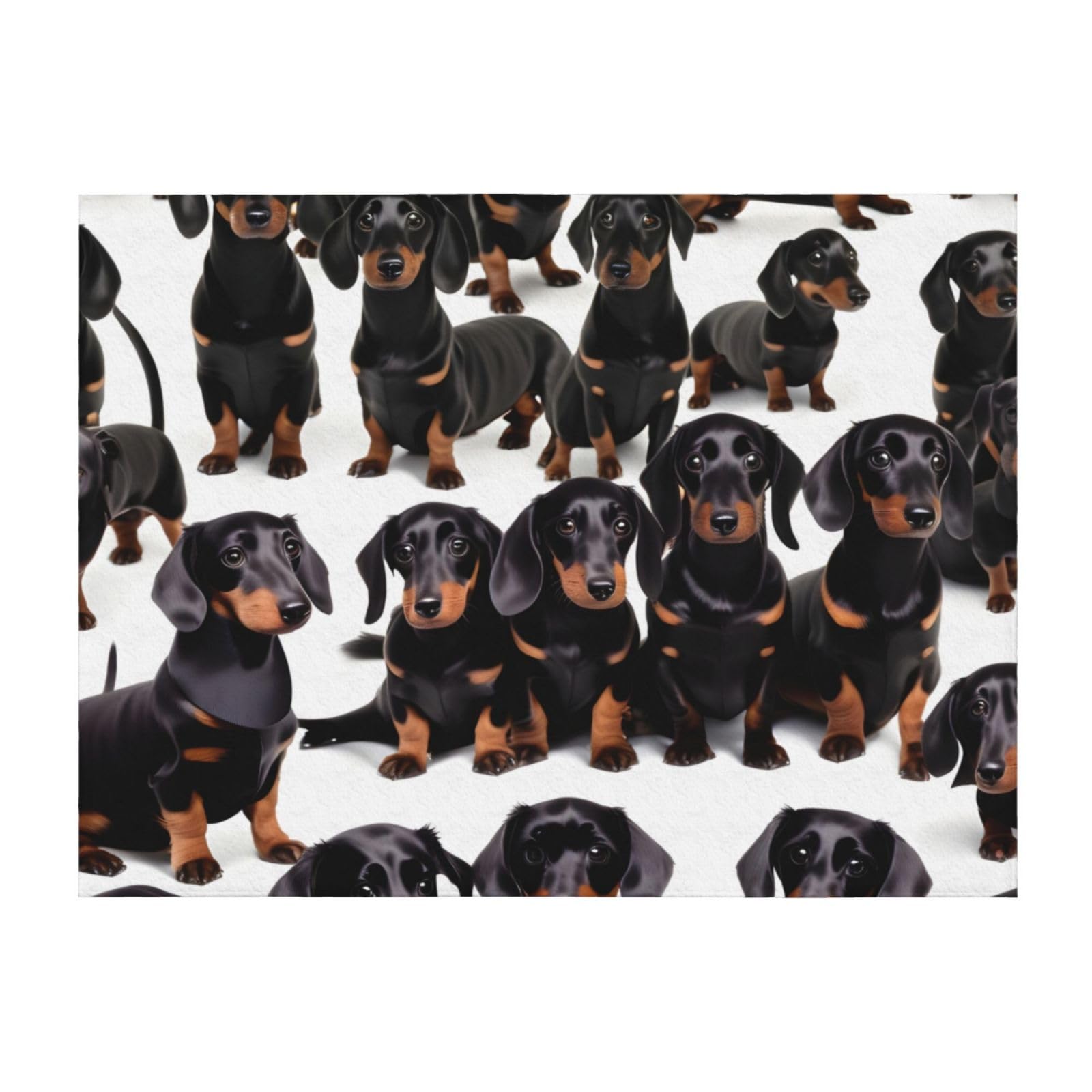 Couverture de lit EdWal contre les poils d'animaux, microfibre motif teckel