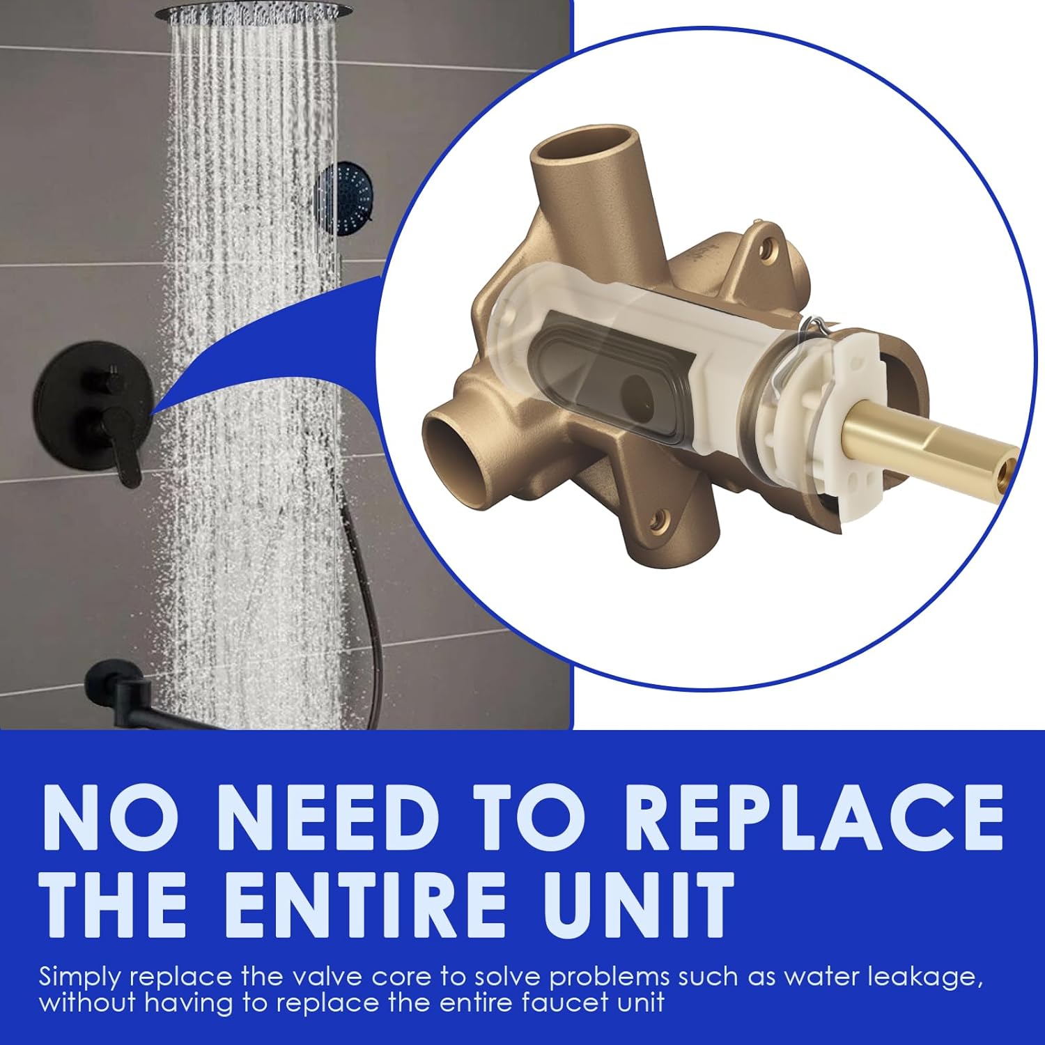 3 Pcs 1222 Shower Cartridge Replacement Kit Cost Effective Shower Valve Cartridge Replacement Accessory Compatible with Tub Shower Easy Installation