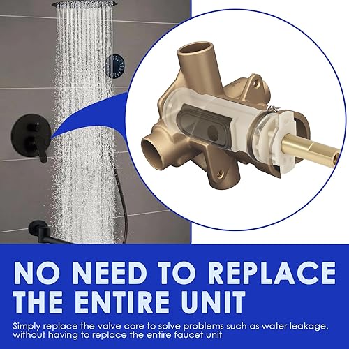 Miniatura 5 de 1222 Kit de cartucho de repuesto rentable para núcleo de válvula de repuesto compatible con ducha de bañera, fácil instalación, 3 piezas