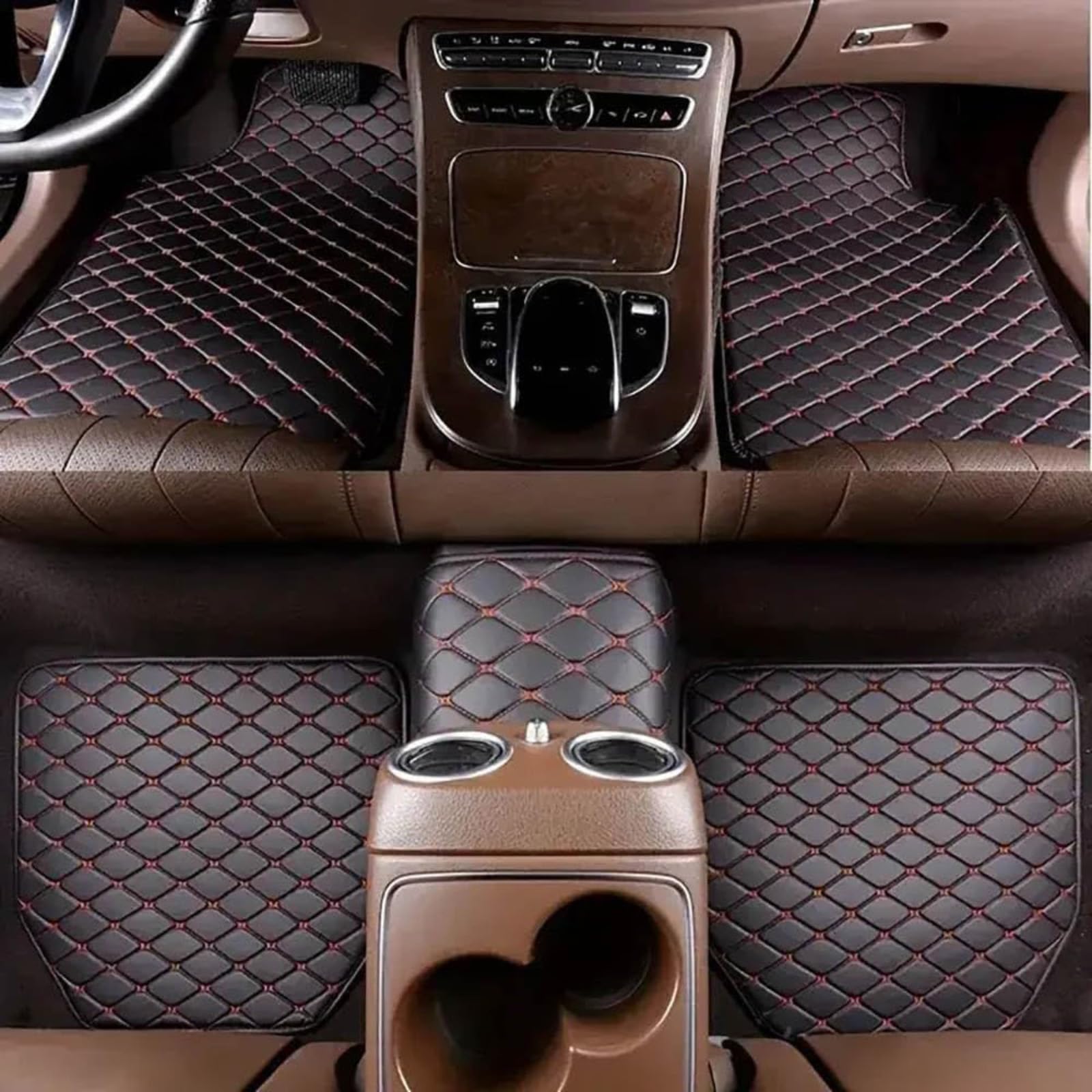 ZQRHHWINY For Suzuki Swift S-Presso Swace Splash Car Mats Luxury Diamond Stitched Leather Car Floor Mats Heavy Duty Waterproof Full Car Carpets Set all weather car mats,C