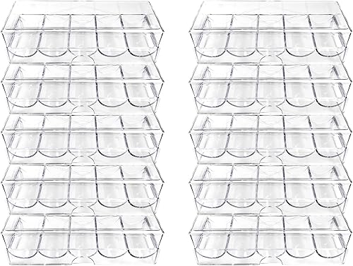 Bandeja de soporte de fichas de póquer, 10 unidades de acrílico transparente con cubierta de accesorios de mesa de póquer