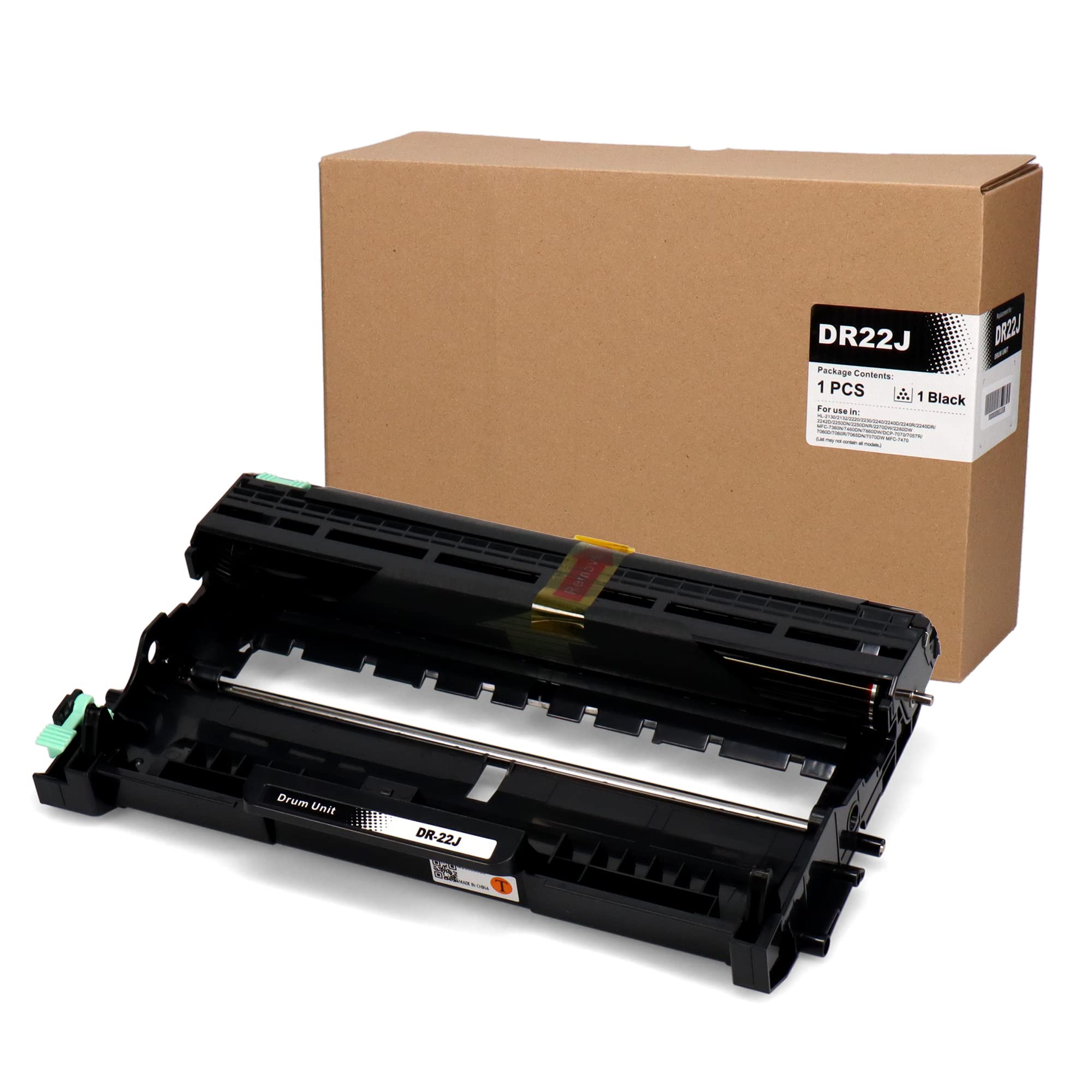 【横トナ】ブラザー(Brother)用 DR-22J ドラム 単品 互換ドラムユニット 最後まで印刷が薄くならないようOPCの厚みにこだわって部材選定  日本人技術者監修 対応機種:MFC-7460DN / DCP-7065DN / DCP-7060D / FAX-7860DW / FAX-2840 
