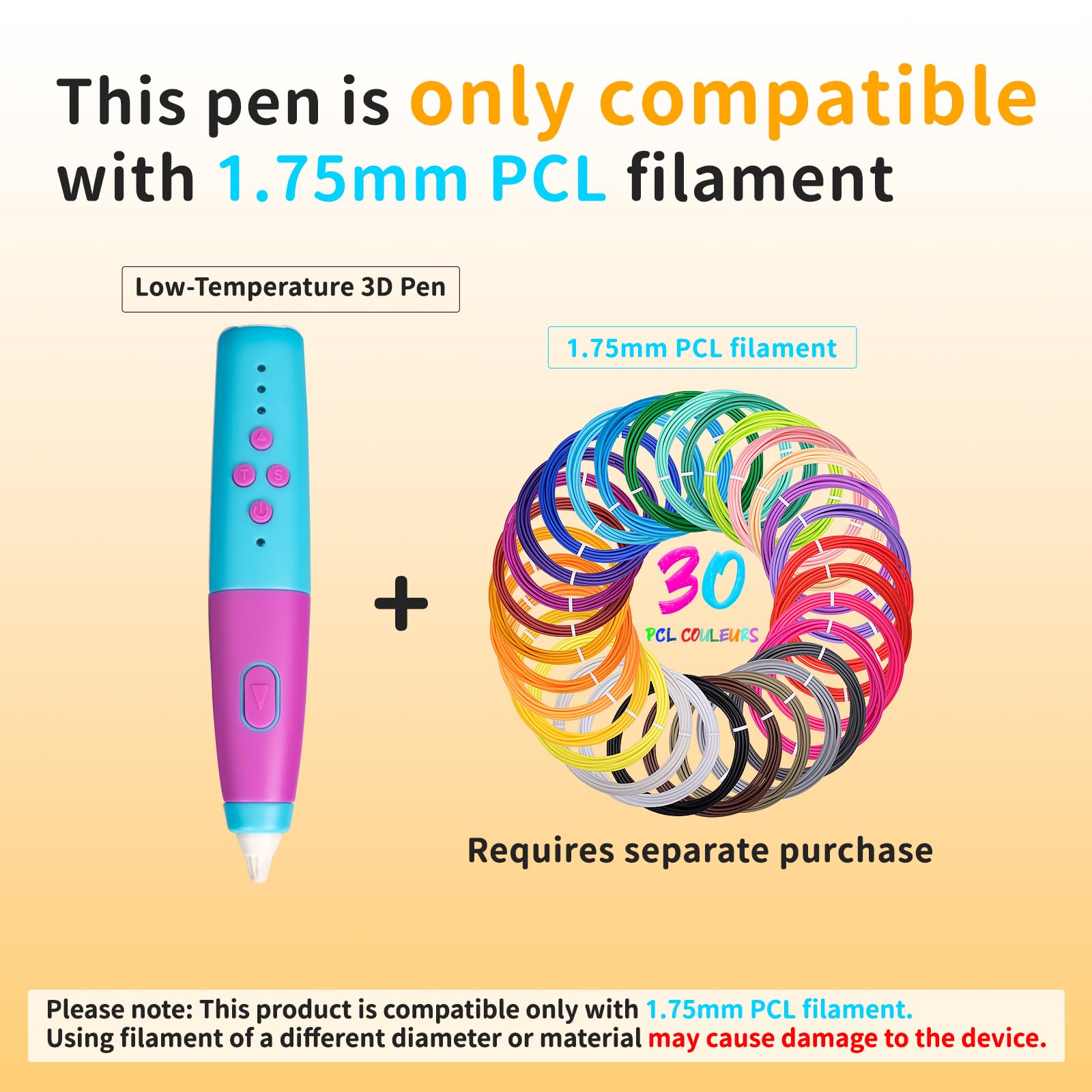 Kretrum Penna 3D per bambini, a bassa temperatura, kit di penne per stampa 3D con stencil robot, protezioni per le dita, filamento PCL da 1,75 mm, ecc. Penna 3D, miglior regalo di compleanno per