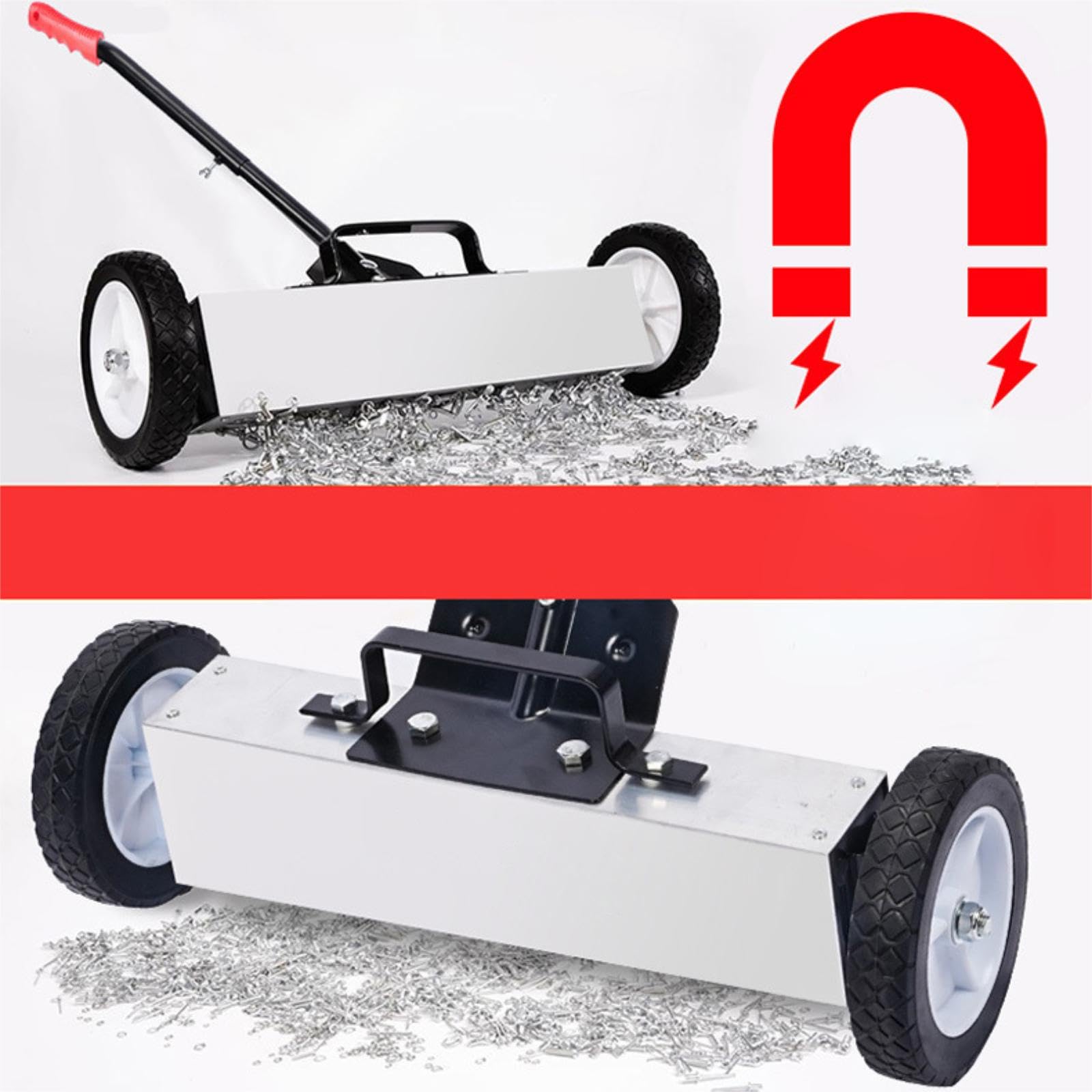 Barredora de Rodillos, Recolector de Metálicas, Herramienta para Techos, Tipo Empuje, para Reparación de Automóviles Y Oficinas, 24 Inch