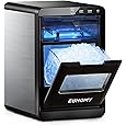 HiCOZY Nugget Ice Makers Countertop, Compact Crushed Ice Maker, Produce Ice in 5 Mins, 55LB Per Day, Self-Cleaning and Automatic Water Refill, Suitable for Home, Office (Black)