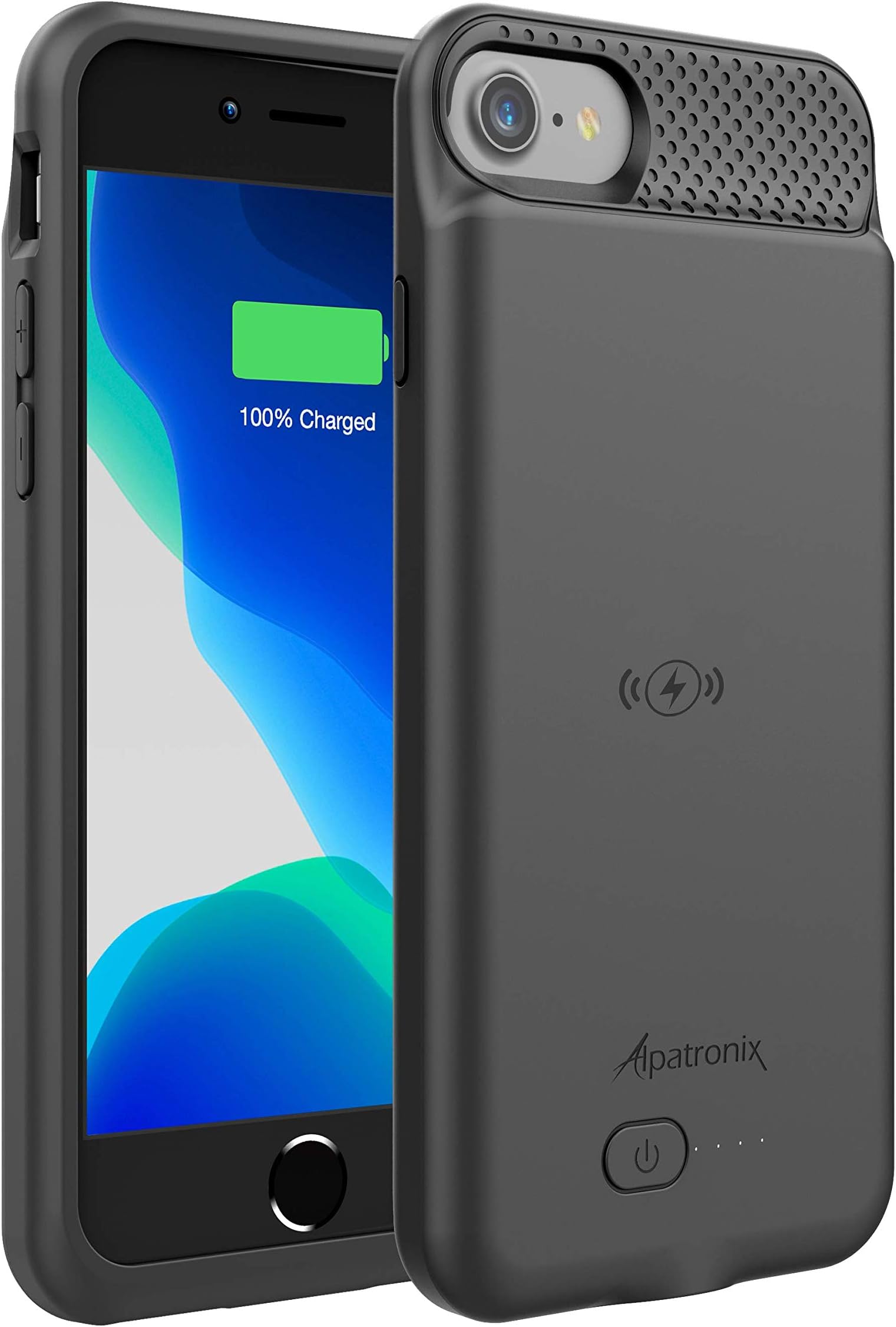 Alpatronix Battery Case for Apple iPhone SE 3rd Gen 2022/SE 2nd Gen (2020), iPhone 8, iPhone 7, Slim Protective Charging Case, Wireless Charging & Lightning Input (4.7-inch) Matte Black