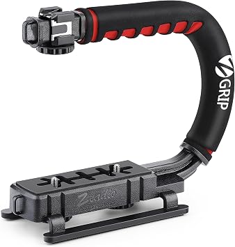 Zeadio Video Action Stabilizing Handle Grip Handheld Stabilizer for Canon Nikon Sony Panasonic Pentax Olympus DSLR Camera Video Camcorder